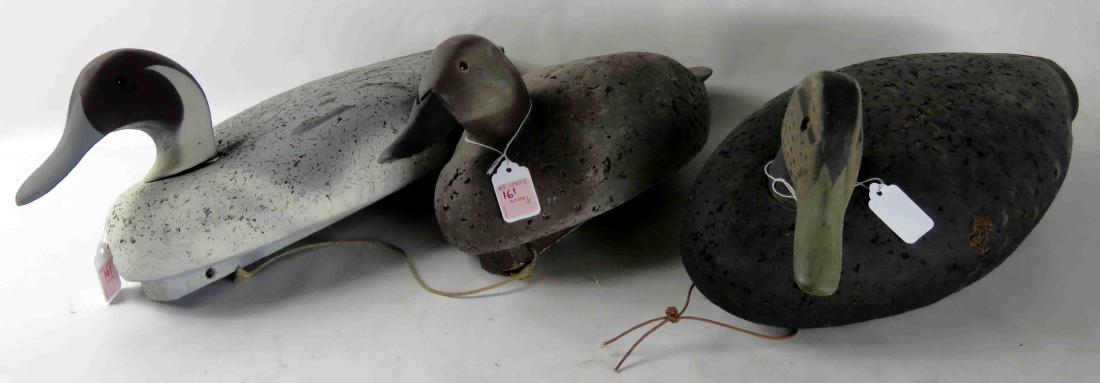 LOT (3) LL BEAN DUCK DECOYS WITH GLASS EYES, SIGNED (1 of 1)