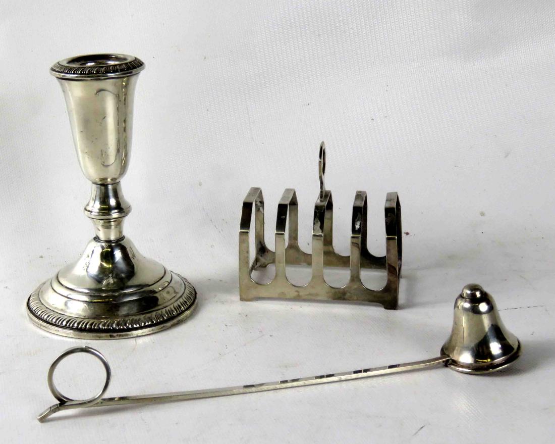 LOT (3) STERLING INCLUDING WEIGHTED CANDLESTICK, CANDLE (1 of 1)