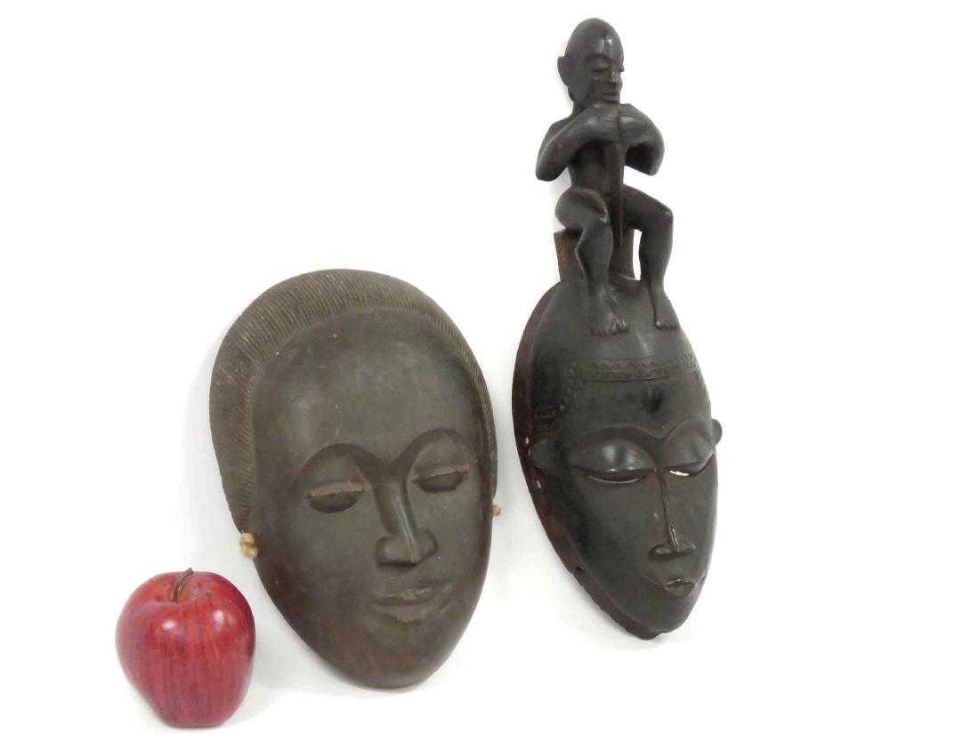BAULE, IVORY COAST, LOT (2) MASKS INCLUDING SEATED (1 of 2)