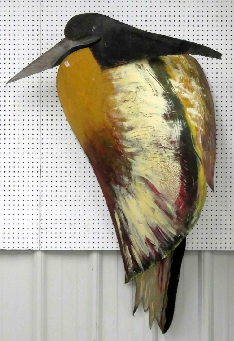 PAINTED CUT SHEET METAL SCULPTURE OF A KING FISHER (1 of 1)