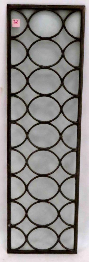 VINTAGE LEADED GLASS SIDE LIGHT PANEL. 34 X 10" (1 of 1)