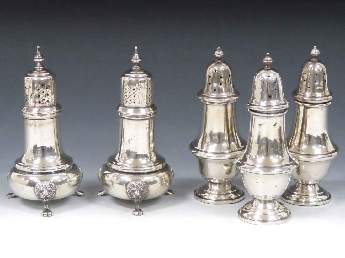 LOT (5) STERLING SILVER SALT/PEPPER INCLUDING PAIR (1 of 1)