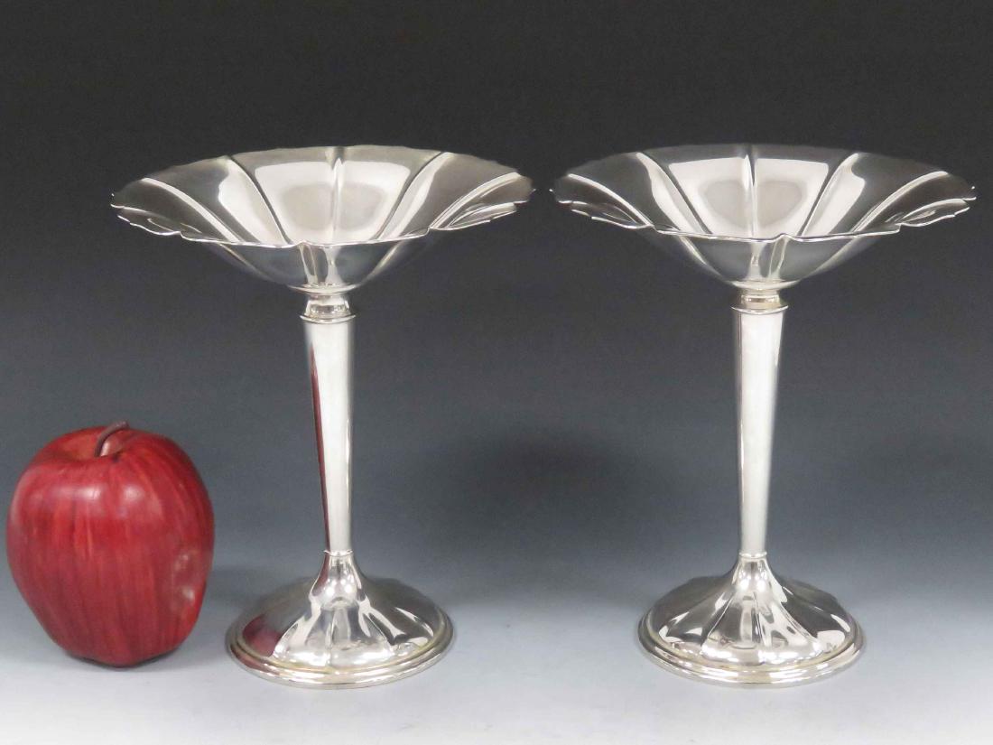 PAIR WATSON STERLING WEIGHTED COMPOTES. HEIGHT 7" (1 of 2)