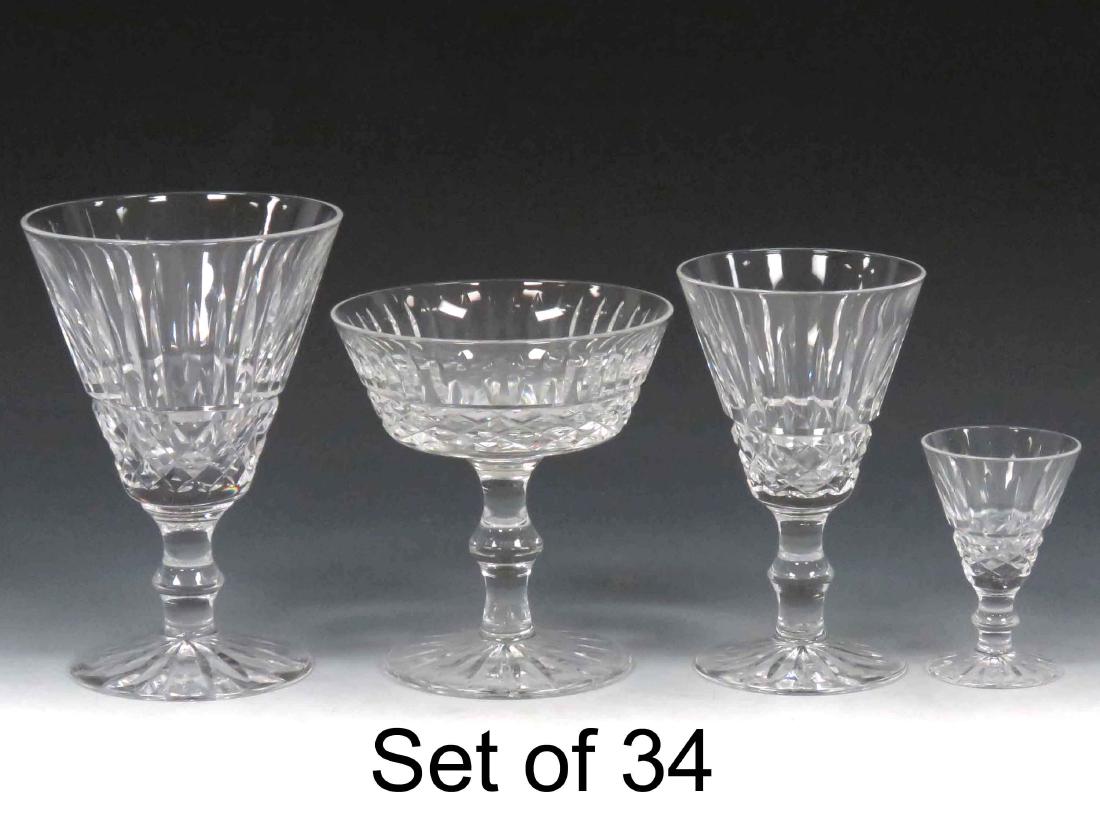 SET (34) WATERFORD "TRAMORE" CRYSTAL STEMWARE INCLUDING (1 of 3)