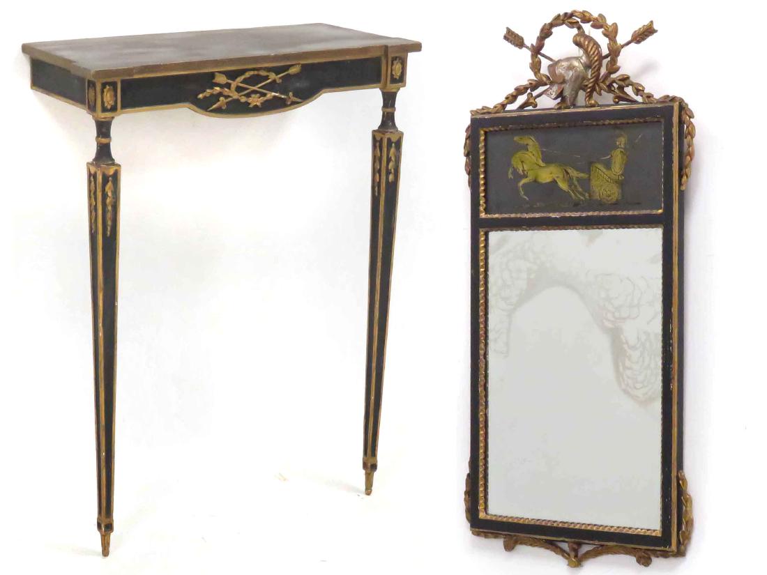 LOT (2) INCLUDING FRENCH CARVED/PARCLE GILT CONSOLE (1 of 3)