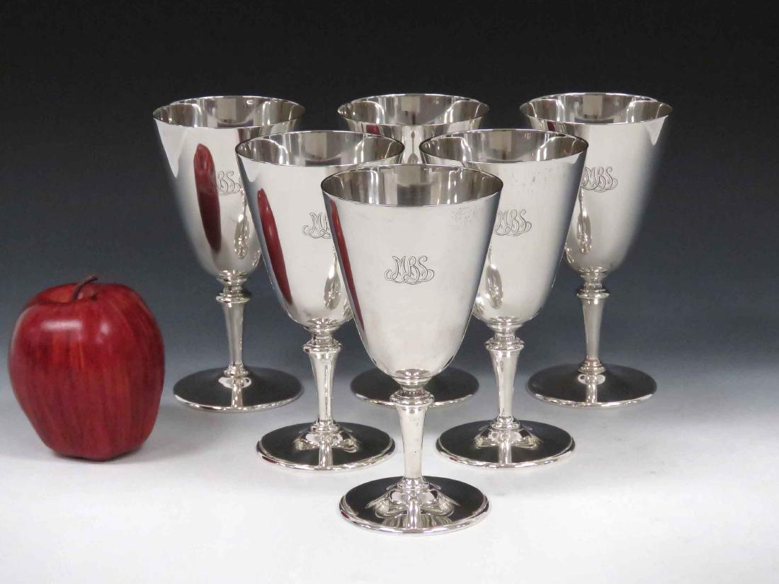 SET (6) TIFFANY & CO MAKERS STERLING GOBLETS, (1 of 2)