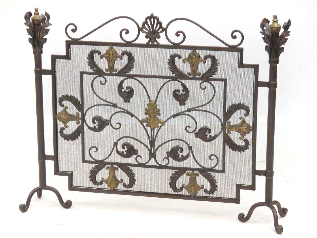 WROUGHT IRON FIREPLACE SCREEN. HEIGHT 32"; WIDTH 40" (1 of 2)