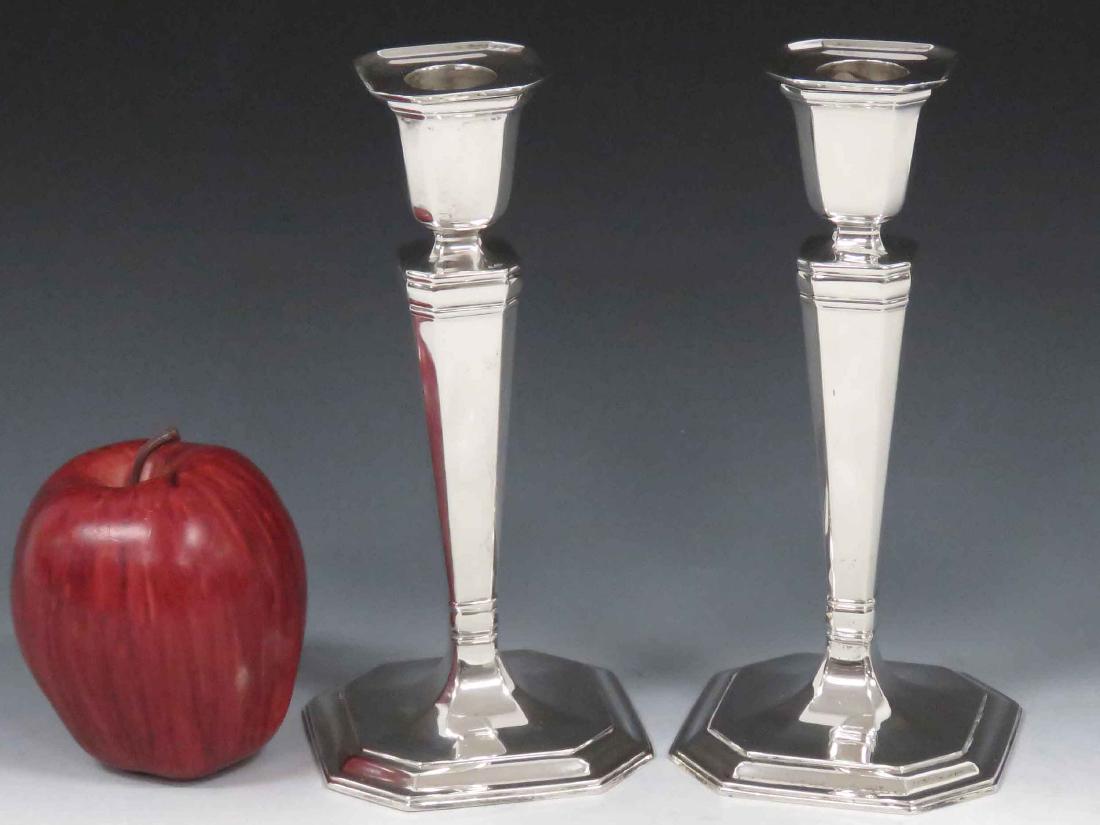 PAIR TIFFANY & CO MAKERS STERLING CANDLESTICKS, (1 of 3)