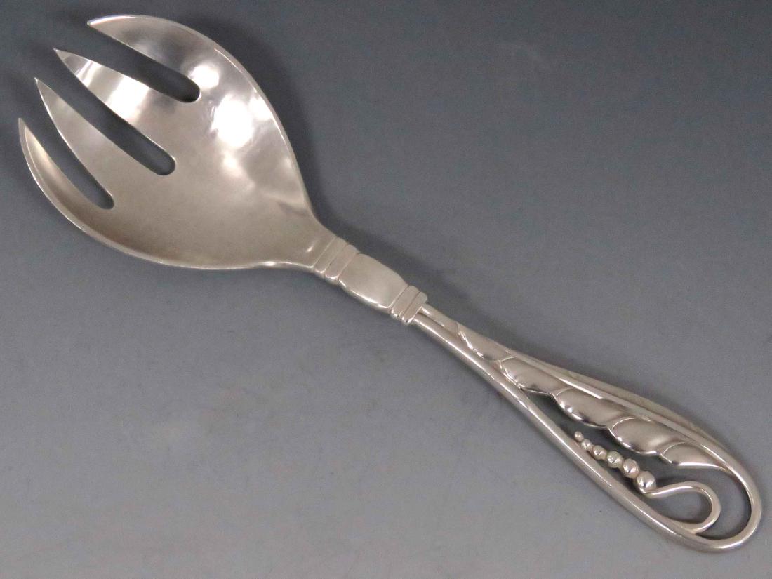 GEORG JENSEN STERLING SALAD FORK, #42. LENGTH 6"; 1.08 (1 of 2)