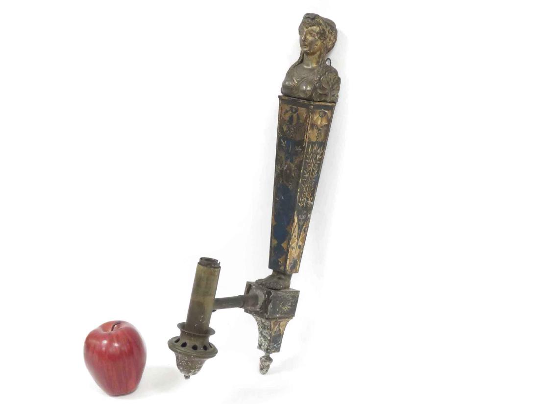 FRENCH EMPIRE GILT DECORATED TOLE FLUID LAMP WALL (1 of 5)