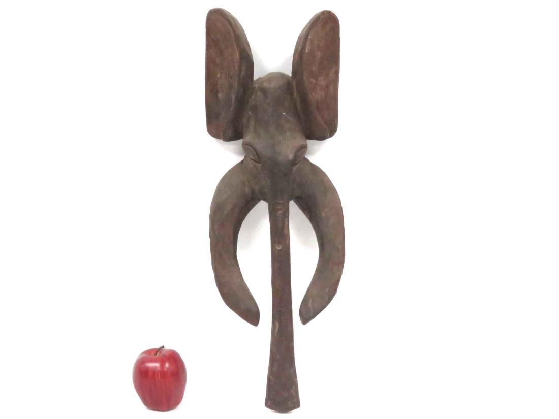 BAMUM, CAMEROON, CARVED ELEPHANT HEAD. HEIGHT 22" (1 of 3)