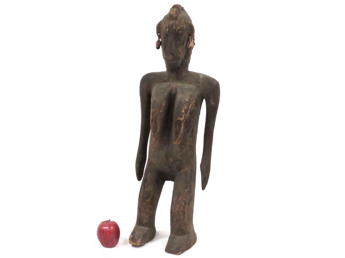 BAMBARA, MALI, CARVED MATERNITY FIGURE. HEIGHT 32" (1 of 2)