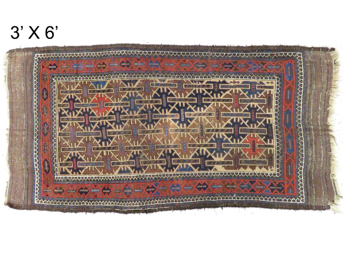 ANTIQUE BELOUCH RUG. 3 X 6' (1 of 3)