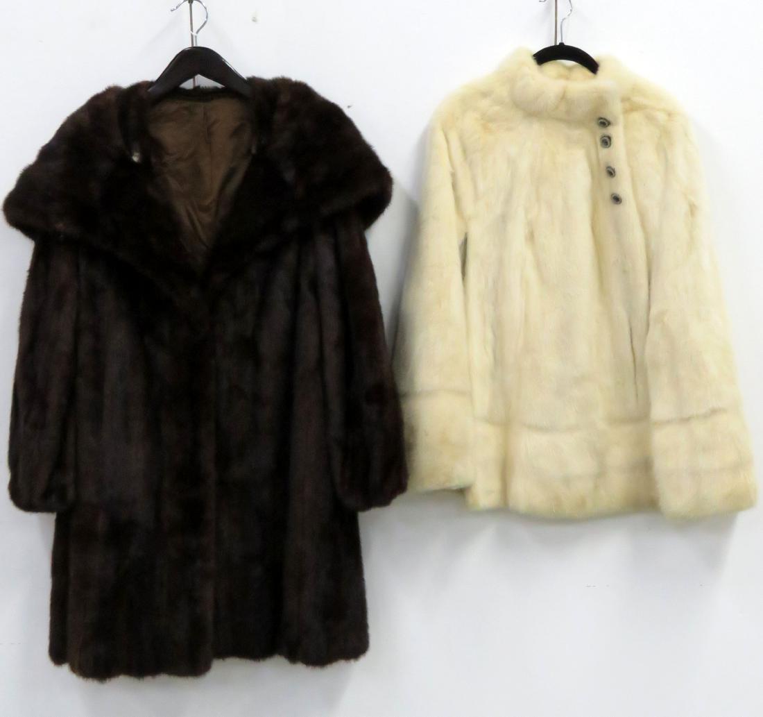 LOT (2) RETRO COATS INCLUDING SHAWL COLLAR MINK &: LOT (2) RETRO COATS INCLUDING SHAWL COLLAR MINK & ERMINE JACKET (MINK WITH TEARS)