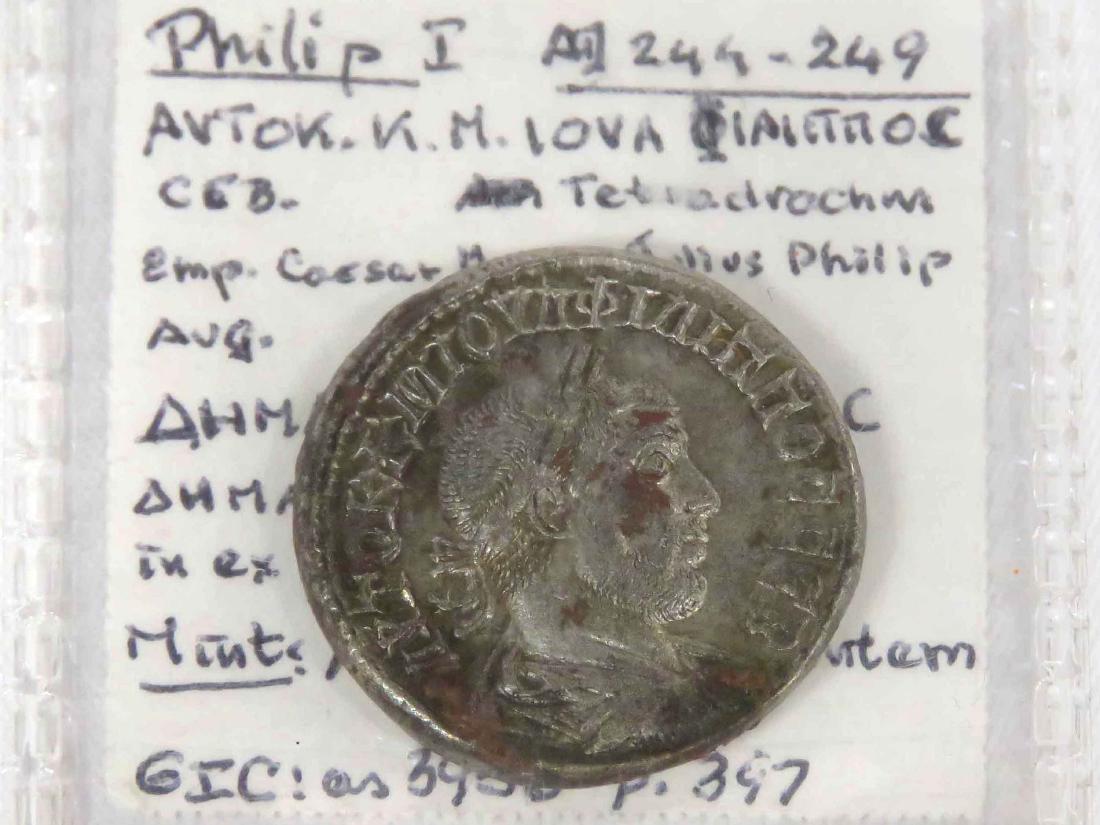 IMPERIAL ROMAN COIN, PHILIP I, THE ARAB (AD 244-249): IMPERIAL ROMAN COIN, PHILIP I, THE ARAB (AD 244-249) BILLON TETRADRACHM (26MM)