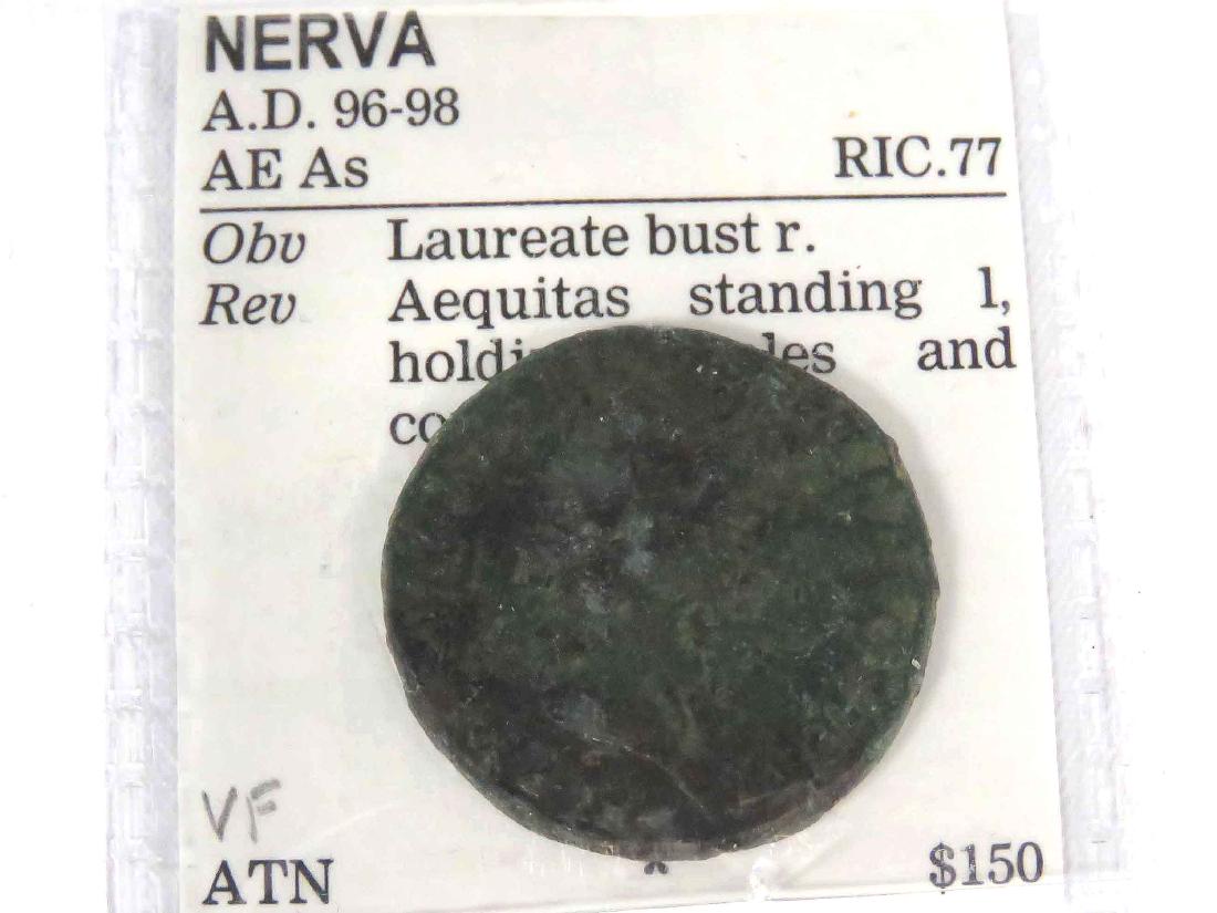 NERVA AS CAESAR (AD 96-98) AE AS. 28MM: NERVA AS CAESAR (AD 96-98) AE AS. 28MM