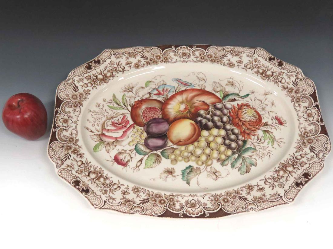WINDSOR WARE/JOHNSON BROS. TRANSFER DECORATED PLATTER.: WINDSOR WARE/JOHNSON BROS. TRANSFER DECORATED PLATTER. 20 X 15 1/2"