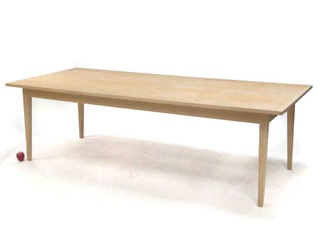 COUNTRY HEPPLEWHITE STYLE MAPLE FARM TABLE. HEIGHT 29";: COUNTRY HEPPLEWHITE STYLE MAPLE FARM TABLE. HEIGHT 29"; TOP 42 X 100"