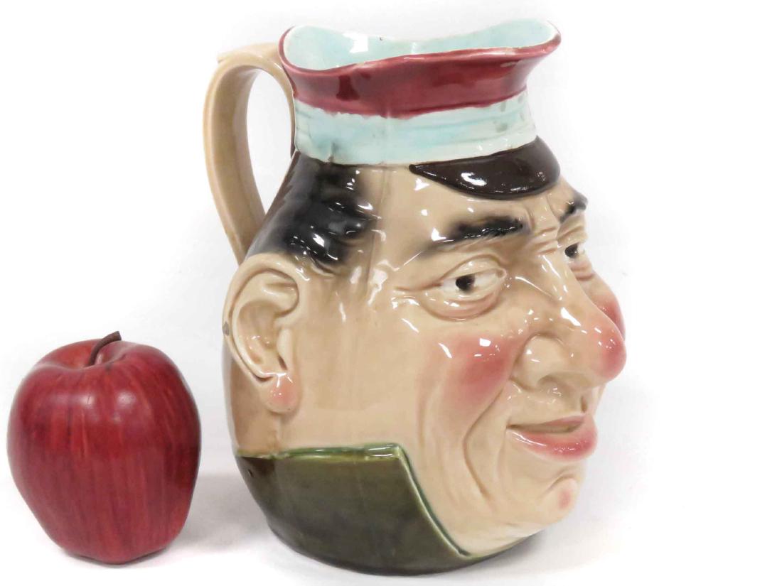 VINTAGE SARREGUEMINES MAJOLICA FACE JUG 7891 III.