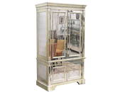 DESIGNER MODERN SILVER GILT/MIRROR MOUNTED CABINET ON