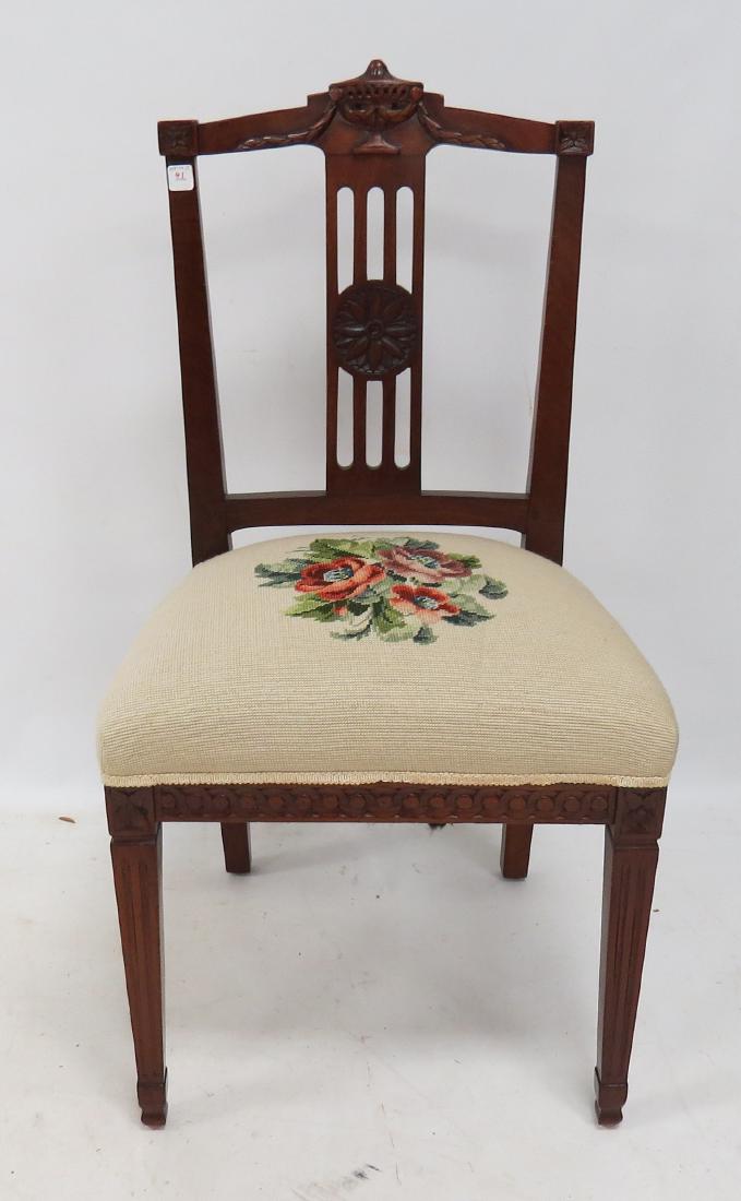 REGENCY CARVED MAHOGANY SIDE CHAIR, 19TH CENTURY (1 of 3)