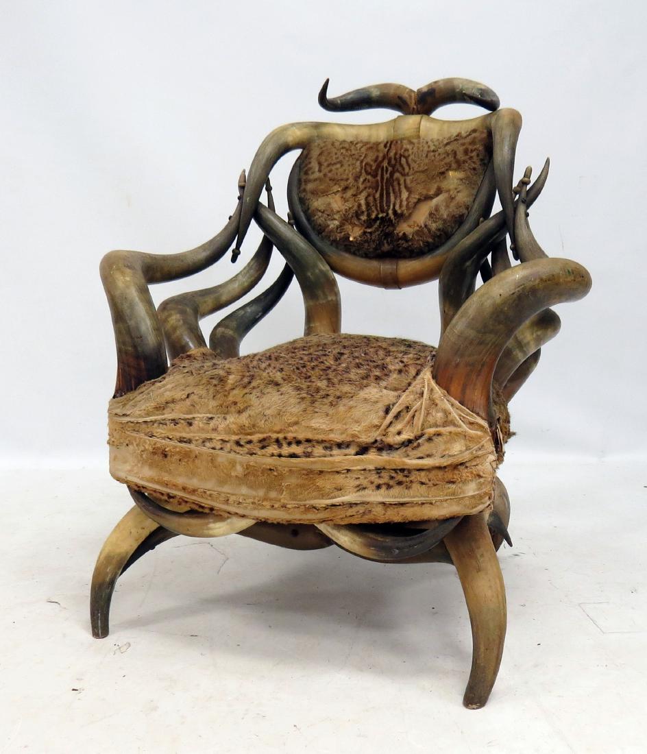VINTAGE HORN ARMCHAIR, 19TH CENTURY (1 of 3)