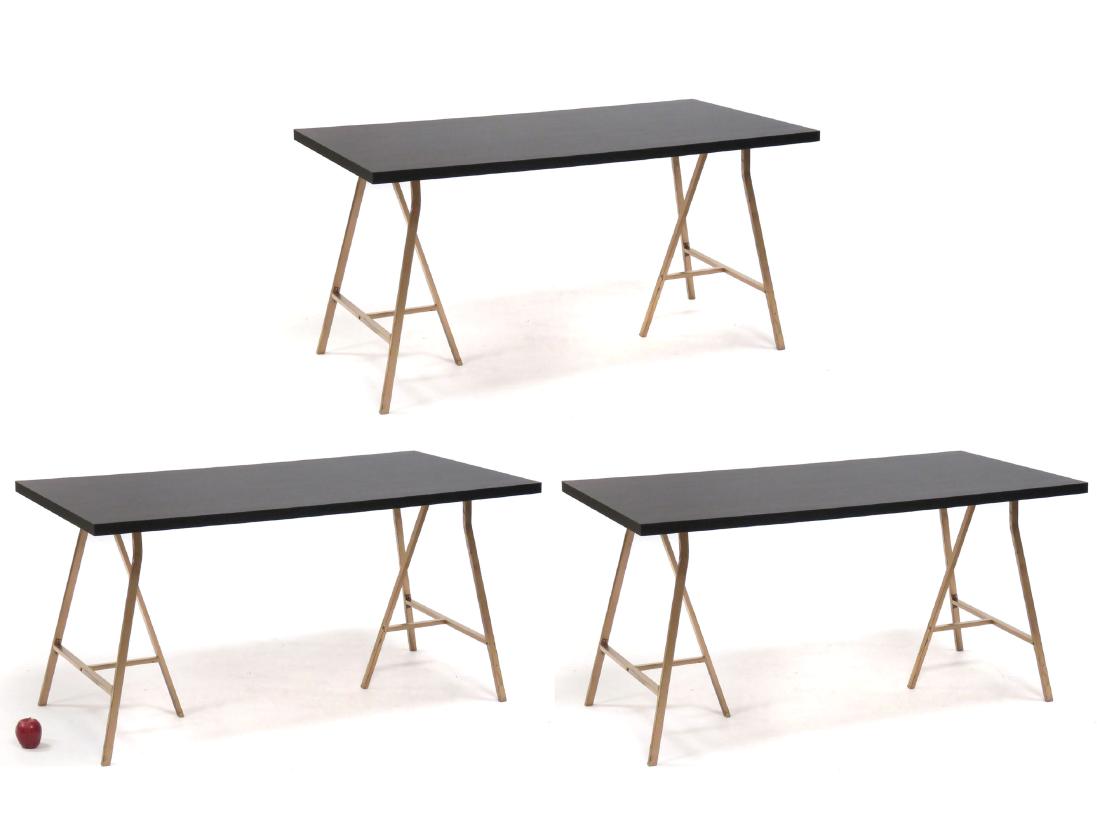 (3) IKEA LINNMON MODERN DESKS WITH METAL BASES. HEIGHT: (3) IKEA LINNMON MODERN DESKS WITH METAL BASES. HEIGHT 29"; TOP 30 X 60"