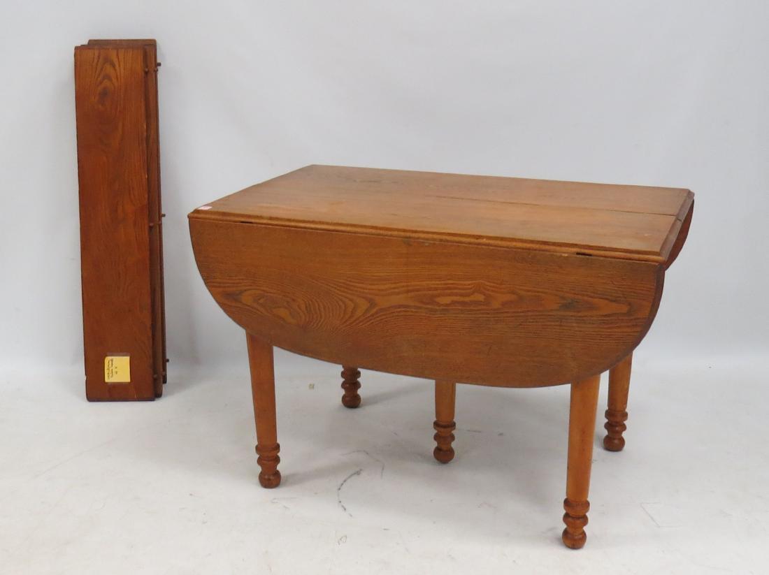 CHESTNUT DROP-LEAF EXTENSION DINING TABLE WITH (4) 8 (1 of 4)