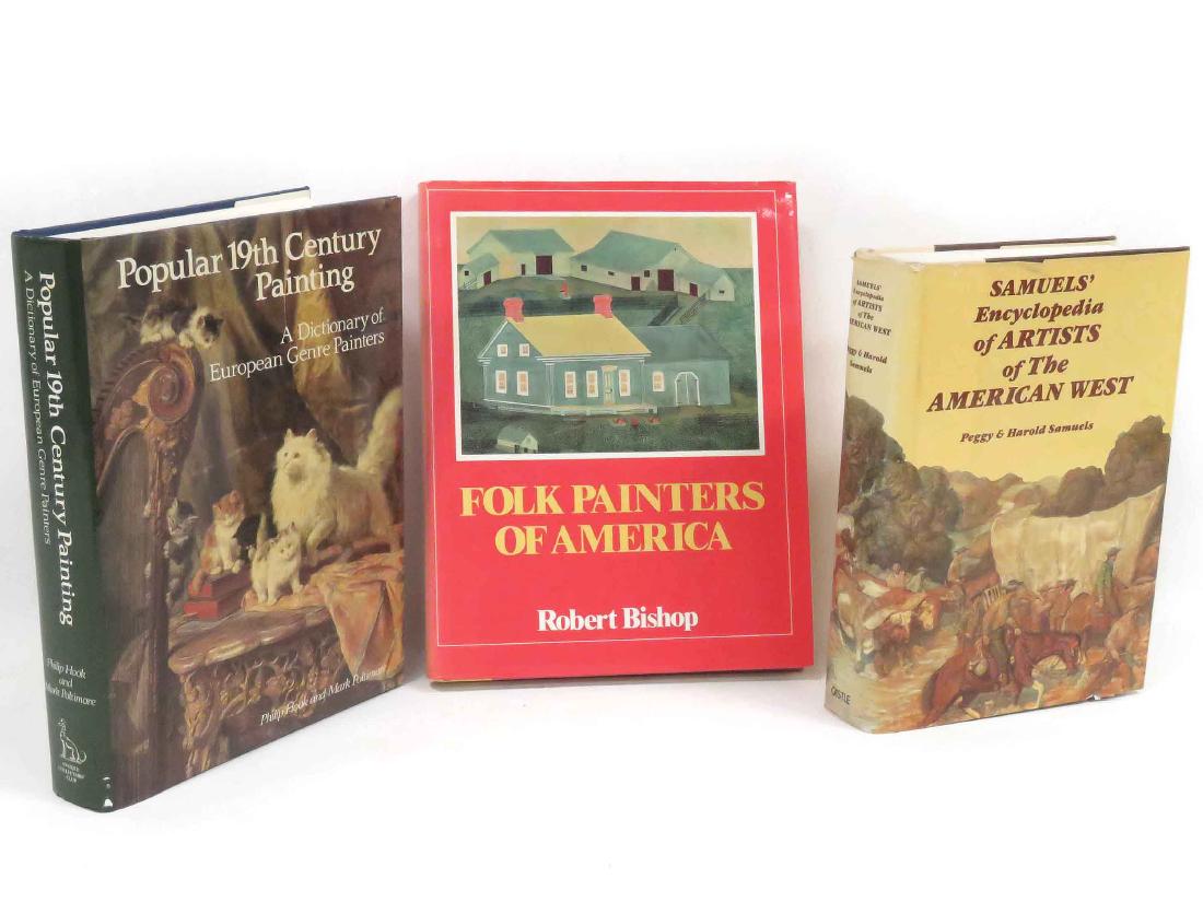 LOT (3) VOLUMES INCLUDING POPULAR 19TH CENTURY: LOT (3) VOLUMES INCLUDING POPULAR 19TH CENTURY PAINTING, HOOK & POLTIMORE, ANTIQUE COLLECTORS CLUB PRINTERS, 1987 (DJ); FOLK PAINTERS OF AMERICA, BISHOP, GREENWICH HOUSE, 1983 (DJ); SAMUEL'S ENCYCLOPE