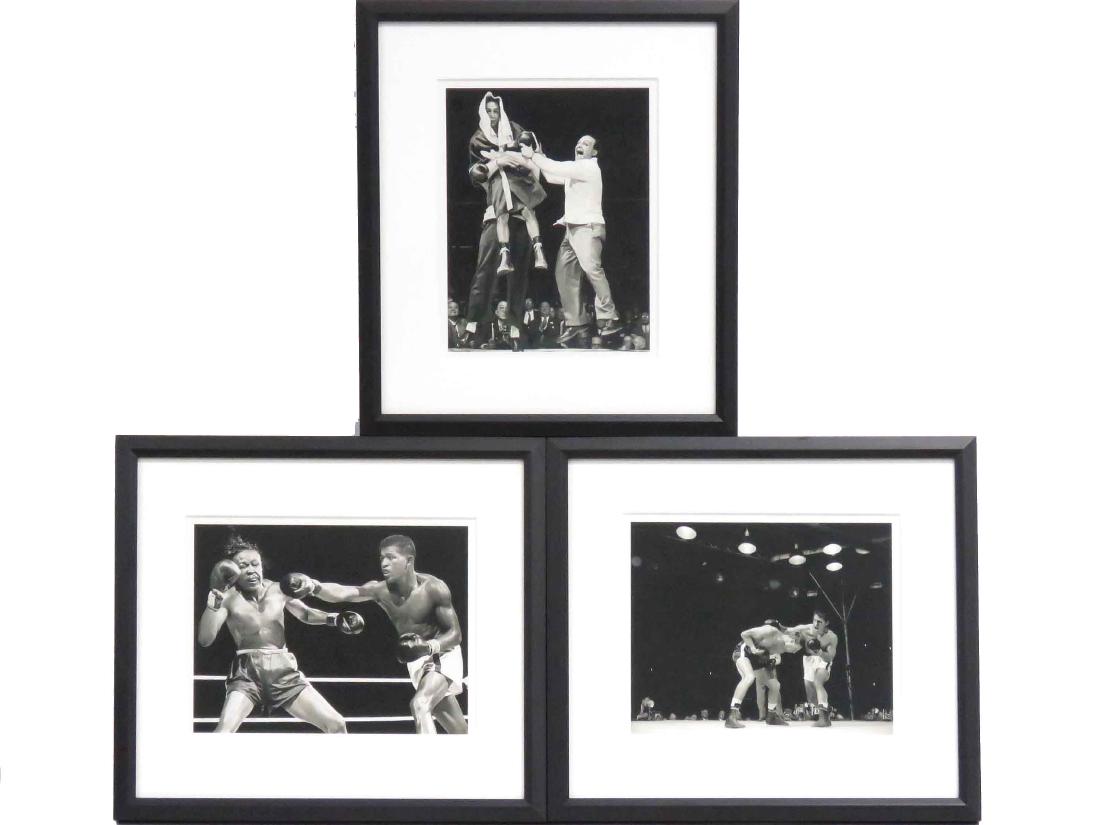 LOT (3) VINTAGE ICONIC BOXING PHOTOGRAPHS. FRAMED &: LOT (3) VINTAGE ICONIC BOXING PHOTOGRAPHS. FRAMED & GLAZED-20 1/2 X 23" & 23 X 20 1/2"