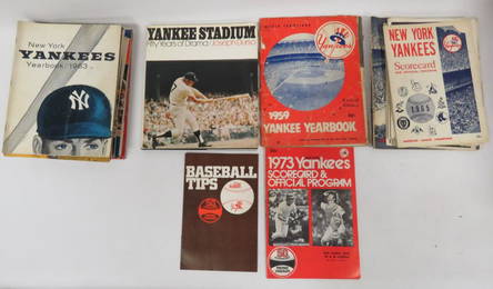 LARGE LOT YANKEE'S PROGRAM/SCORE CARD AND YEARBOOKS,