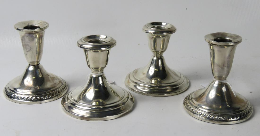 LOT (2) PAIR STERLING WEIGHTED CANDLESTICKS INCLUDING (1 of 1)