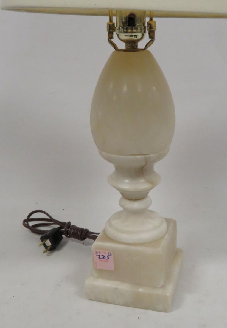 CLASSICAL CARVED ALABASTER LAMP. HEIGHT 22": CLASSICAL CARVED ALABASTER LAMP. HEIGHT 22"