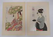 KITAGAWA UTAMARO, LOT (2) WOODBLOCK PRINTS INCLUDING