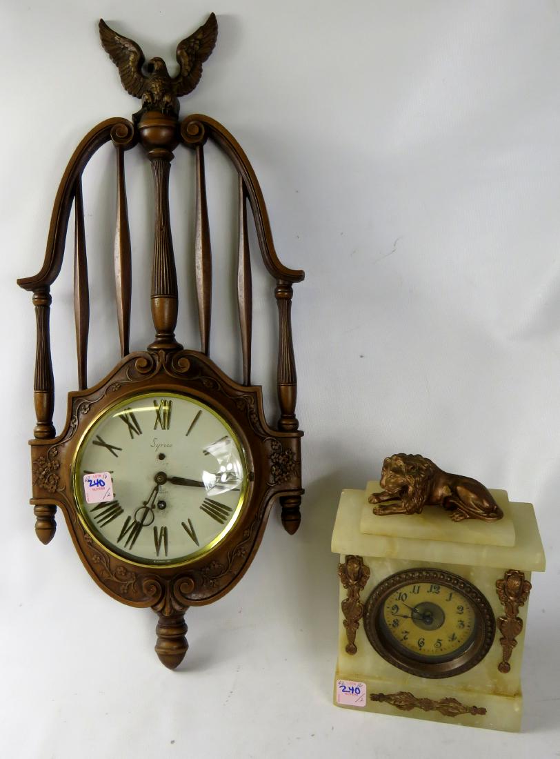 LOT (2) INCLUDING SYROCO WALL CLOCK, HEIGHT 25" & (1 of 1)