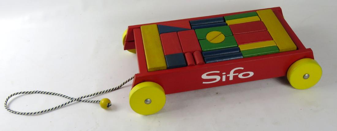 VINTAGE SIFO TOYS, RED WAGON BLOCKS (NIB) (1 of 1)