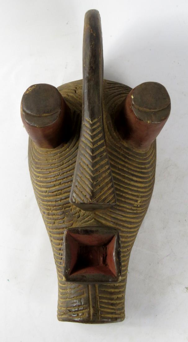 SONGYE, CONGO, CARVED KIFWEBE MASK. HEIGHT 14 1/2" (1 of 3)