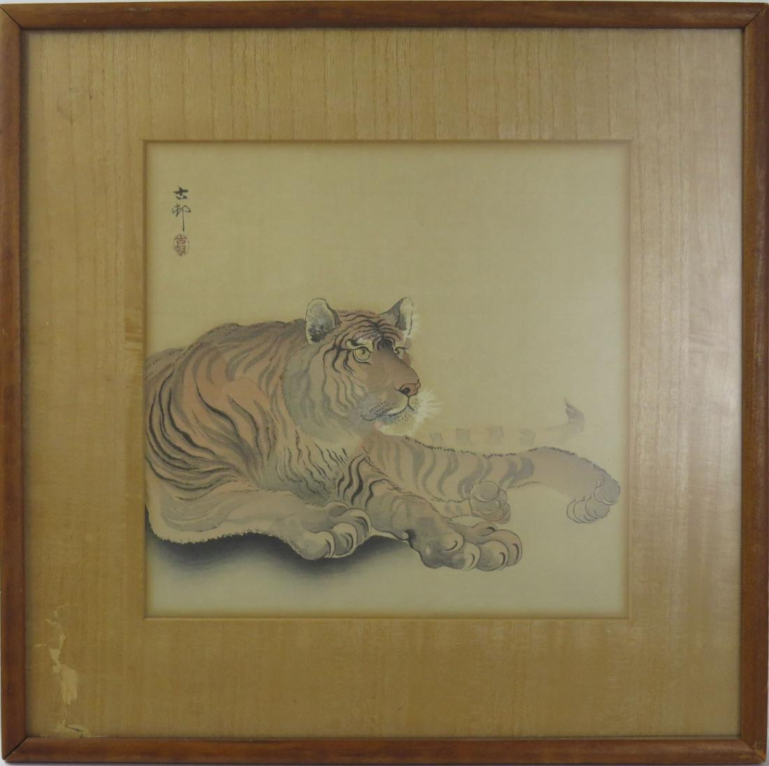 JAPANESE SCHOOL (20TH CENTURY), LITHOGRAPH, TIGER, (1 of 3)