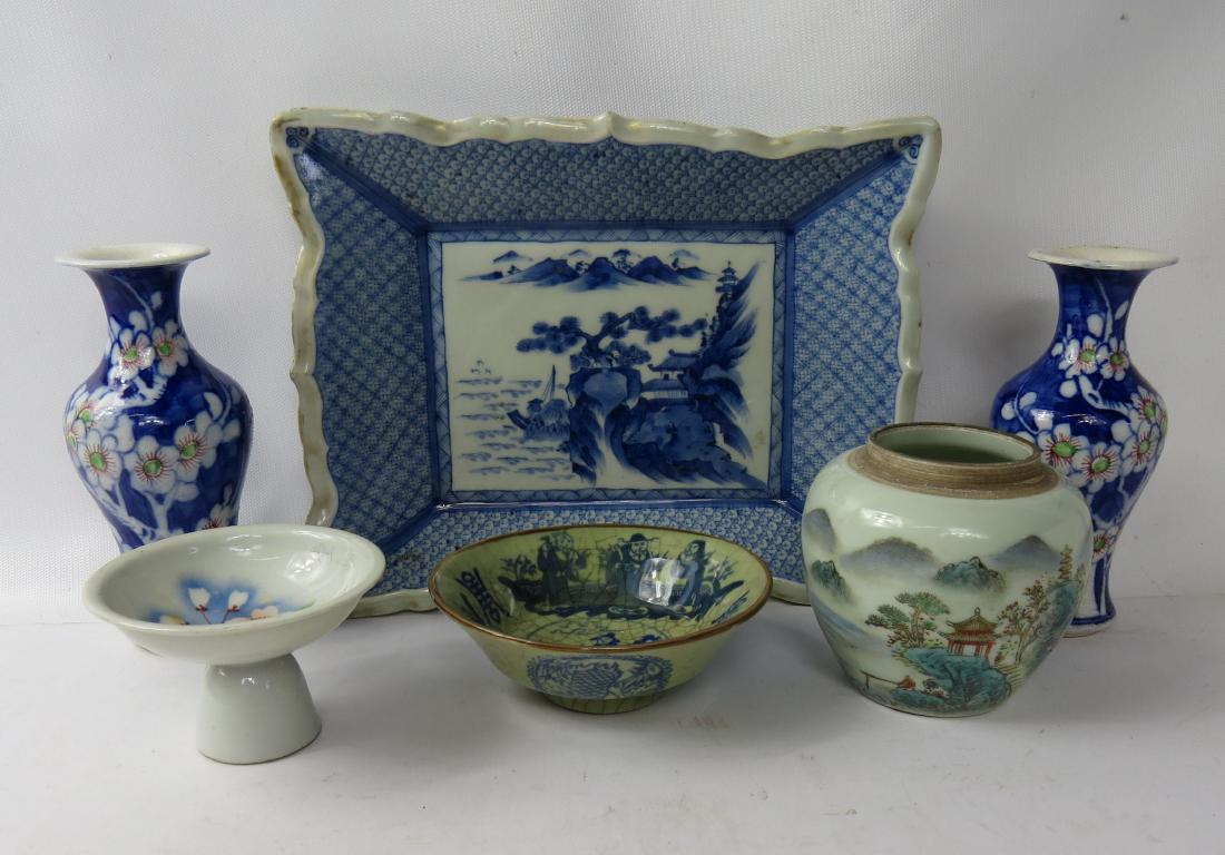 LOT (6) ASSORTED CHINESE DECORATED PORCELAINS (1 of 6)