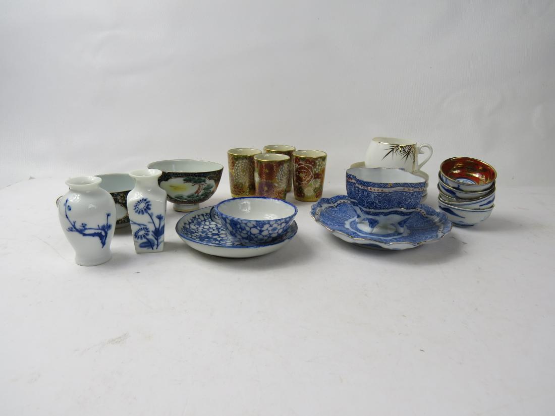 BOX LOT ASSORTED JAPANESE CUPS & SAUCERS (1 of 3)