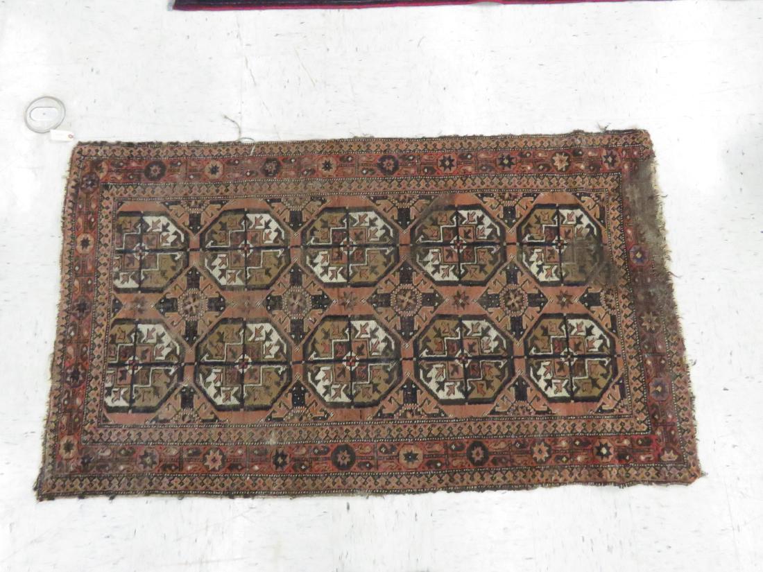ANTIQUE AFGHAN RUG. 4 X 6'8": ANTIQUE AFGHAN RUG. 4 X 6'8"