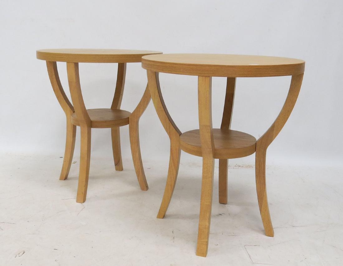 PAIR MID-CENTURY LAMP TABLES, WEST ELM. HEIGHT 24"; (1 of 3)