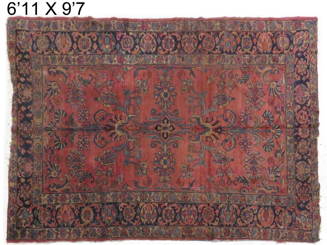 ANTIQUE LILIHAN RUG. 6'11" X 9'7": ANTIQUE LILIHAN RUG. 6'11" X 9'7"