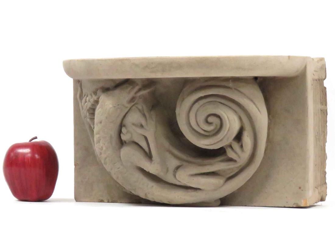 CAST STONE FIGURAL ARCHITECTURAL ELEMENT. HEIGHT 8";: CAST STONE FIGURAL ARCHITECTURAL ELEMENT. HEIGHT 8"; WIDTH 13 1/2"