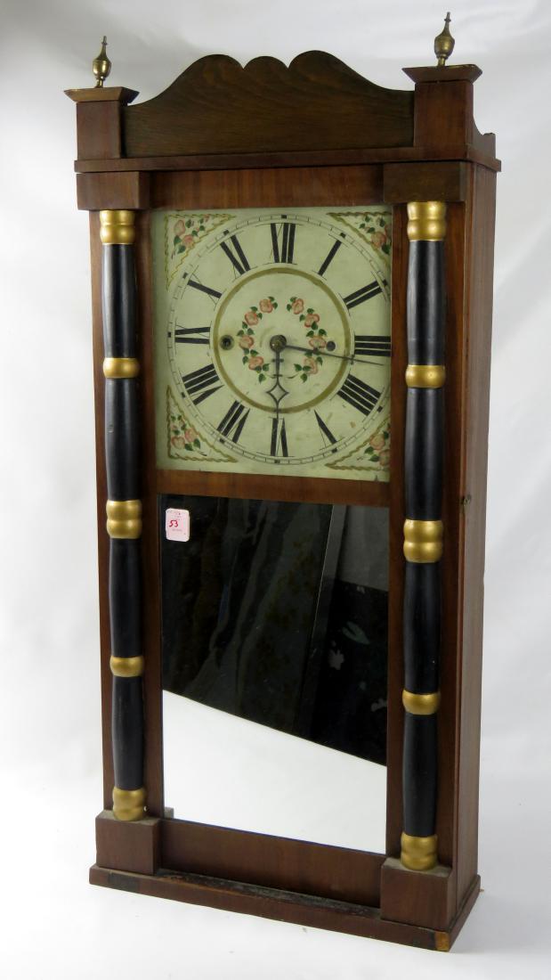 DANIEL PRATT JR. COLUMN AND SPLAT SHELF CLOCK WITH WOOD (1 of 2)