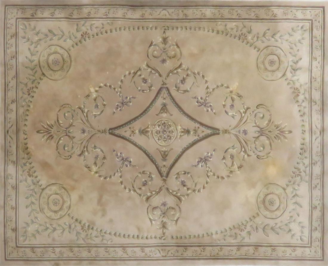 AUBUSSON DESIGN CARPET. 8 X 11': AUBUSSON DESIGN CARPET. 8 X 11'
