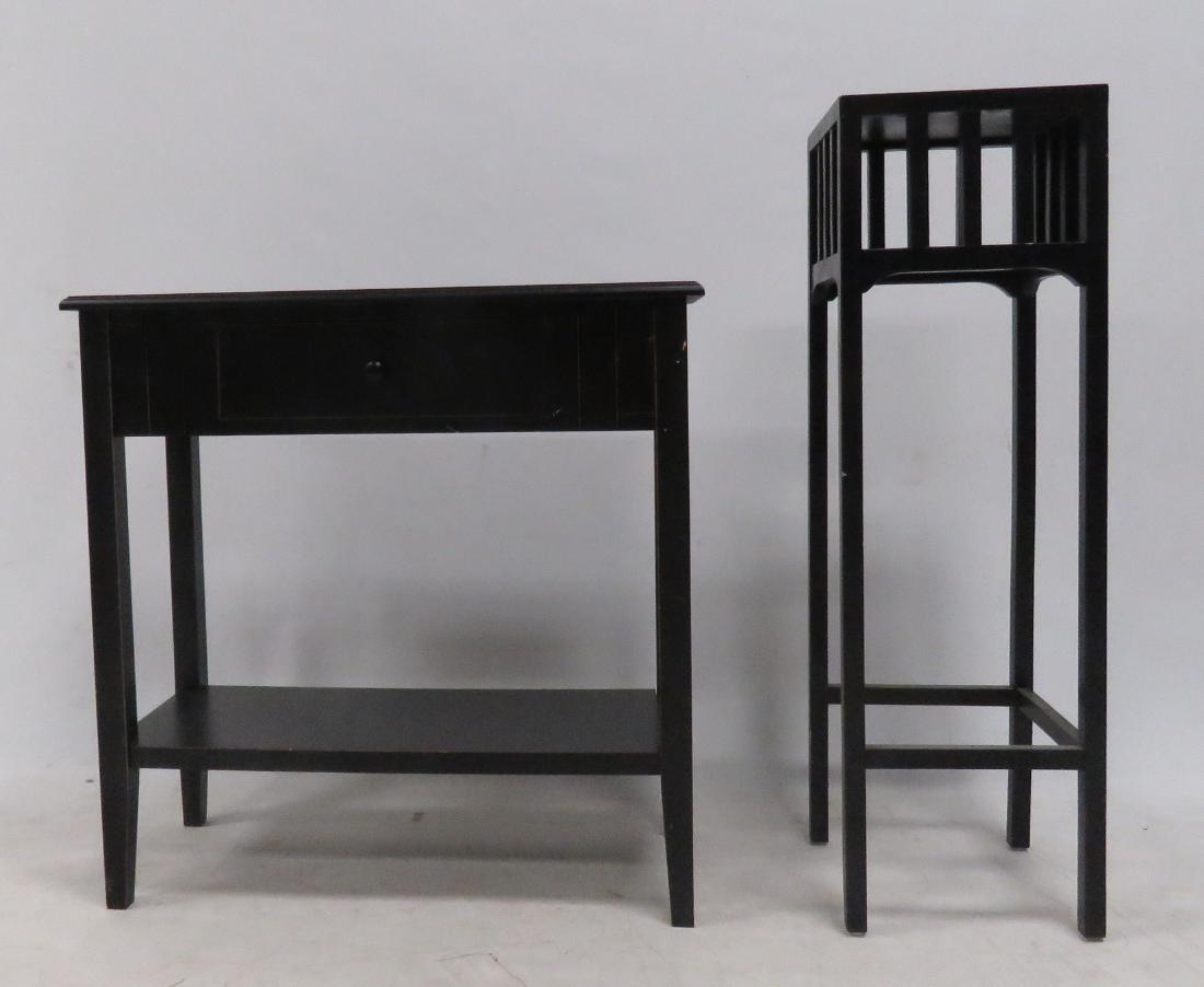 LOT (2) INCLUDING PAINTED SINGLE DRAWER CONSOLE TABLE, (1 of 3)