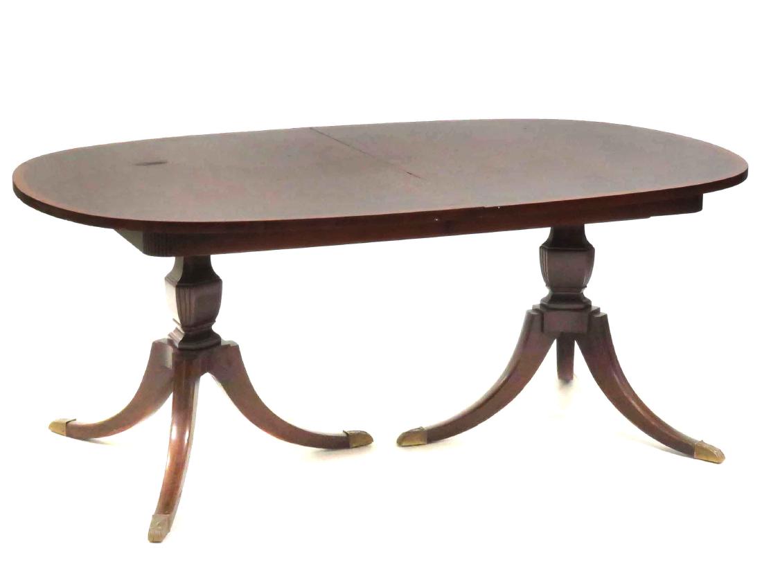 REGENCY STYLE INLAID MAHOGANY EXTENSION DINING TABLE (1 of 2)