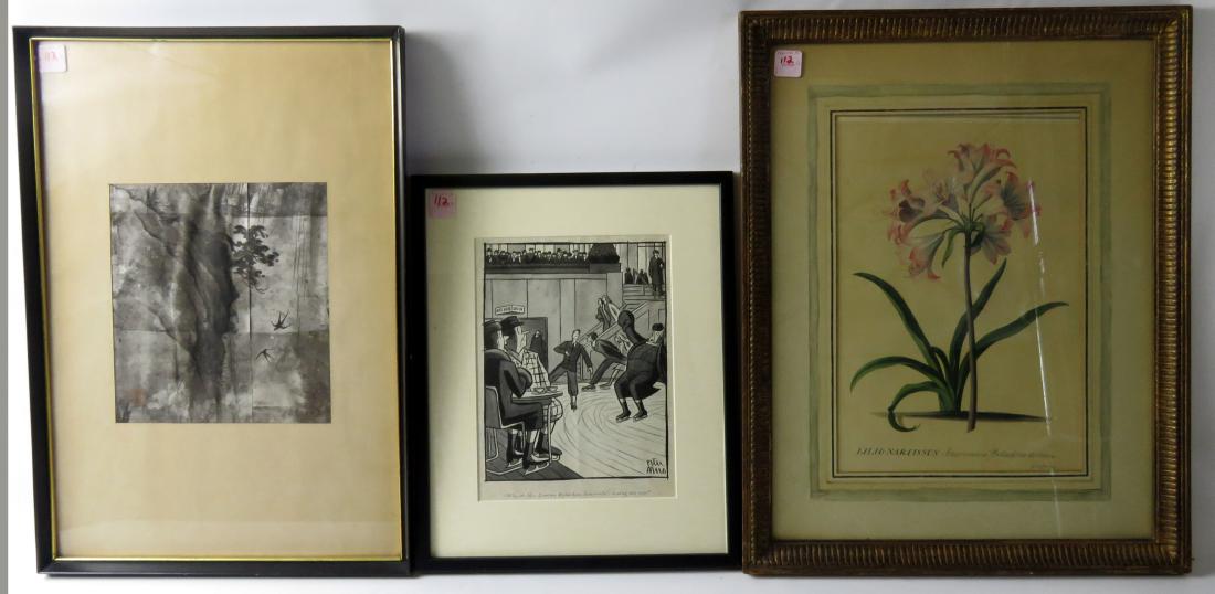 LOT (3) FRAMED ARTWORK INCLUDING BOTANICAL PRINT, (1 of 1)