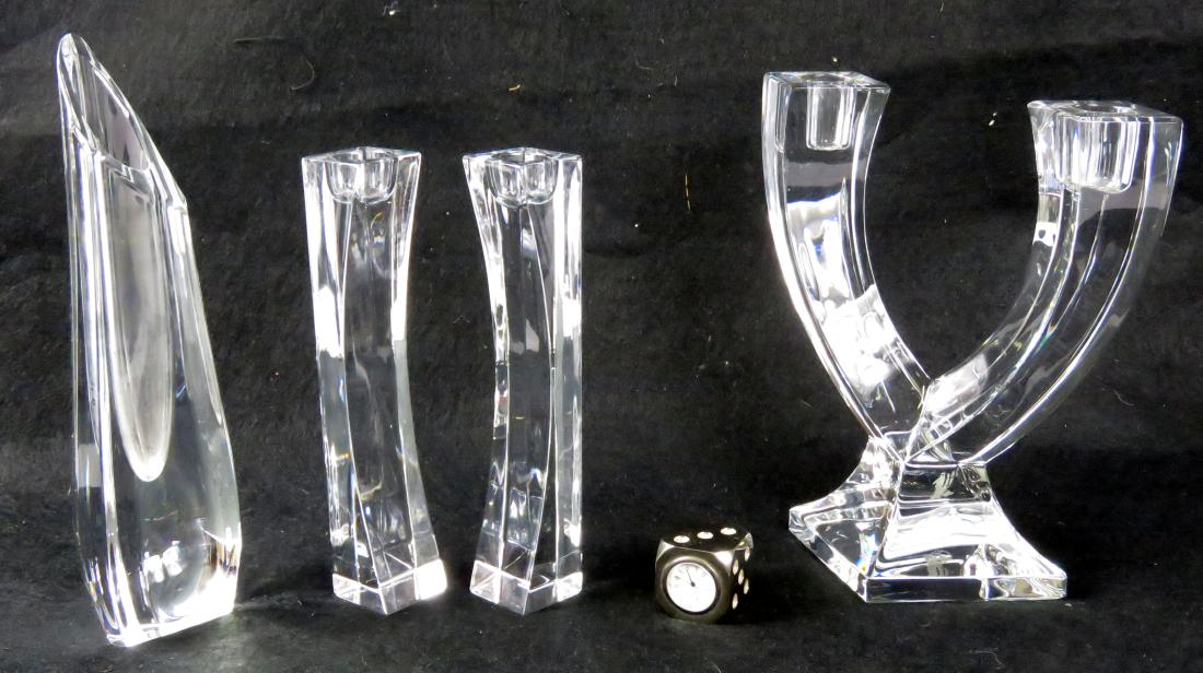 LOT (4) CRYSTAL INCLUDING BACCARAT VASE, SIGNED, HEIGHT (1 of 3)